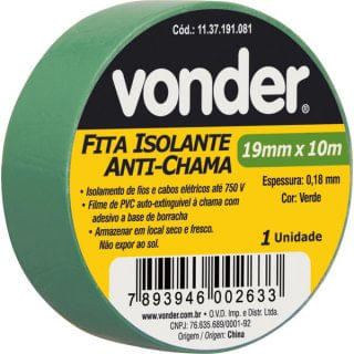fita isolante vonder verde 10m - 1137191081