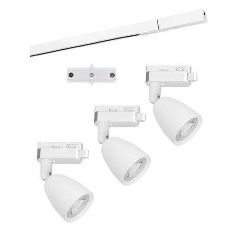 KIT-TRILHO-LED-DIRECT-BRANCO-MR16-3000K-TASCHIBRA