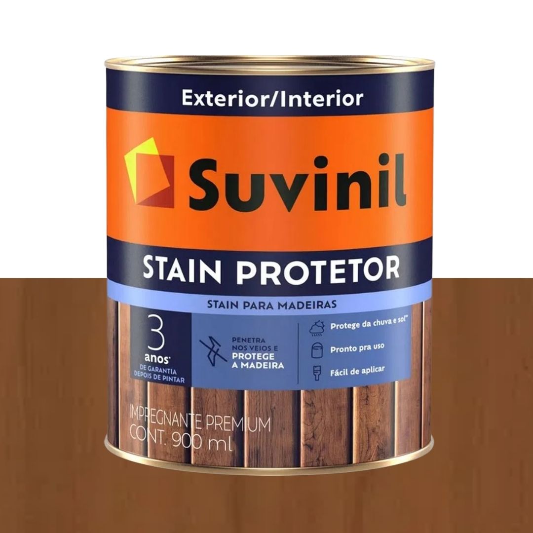 Verniz acetinado stain protetor premium imbuia 900ml - suvinil