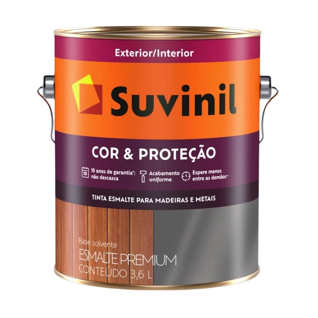 Tinta Esmalte Sintético Base Solvente Cor e Proteção Brilhante Transparente 3,6L Suvinil
