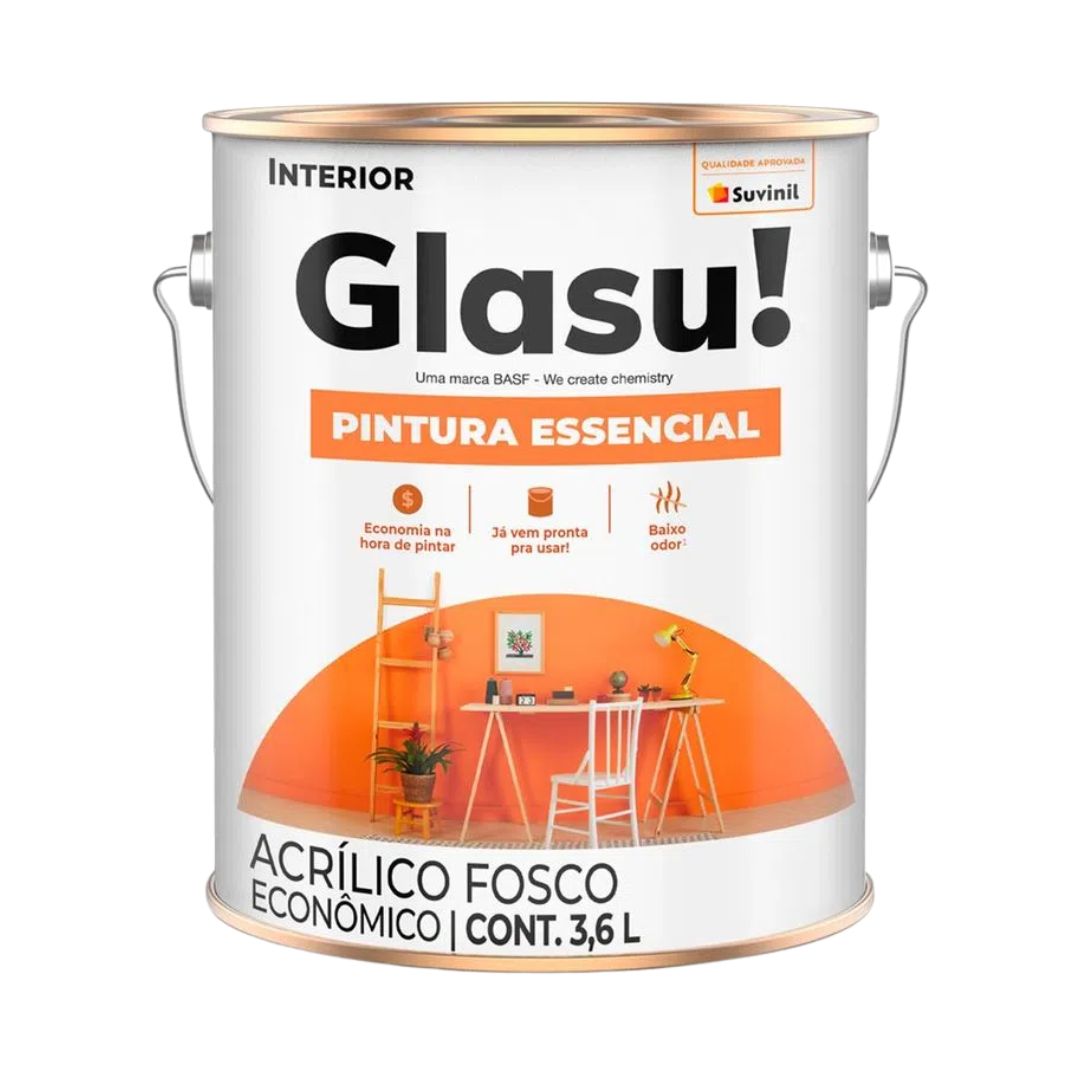 tinta glasu essencial acrílica fosco 3.6l Suvinil - 50717242