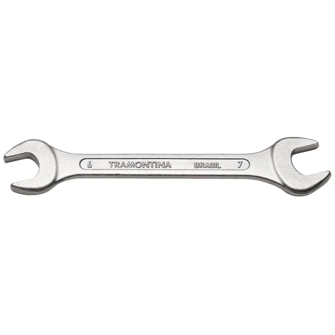 Chave boca fixa 6x7 mm tramontina basic aço cromado
