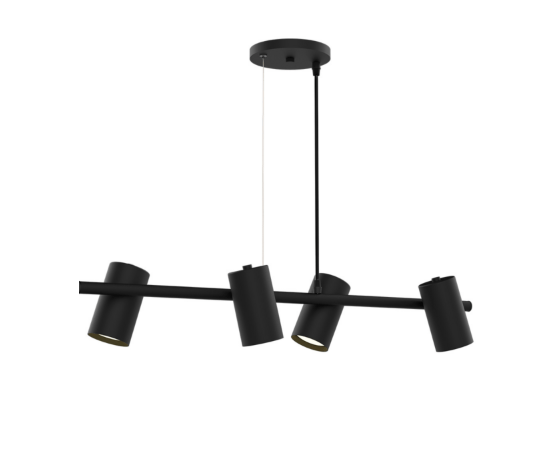 Pendente foccus 4xe27 preto