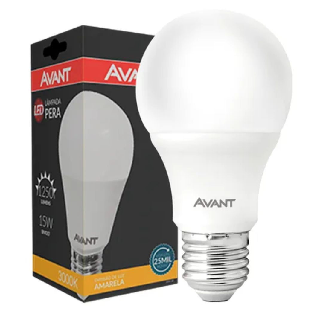 Lâmpada Led Avant Pera 15w Luz Amarela 3000k Bivolt