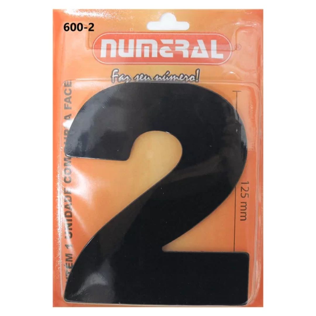 numero 2 125mm numeral preto - 573