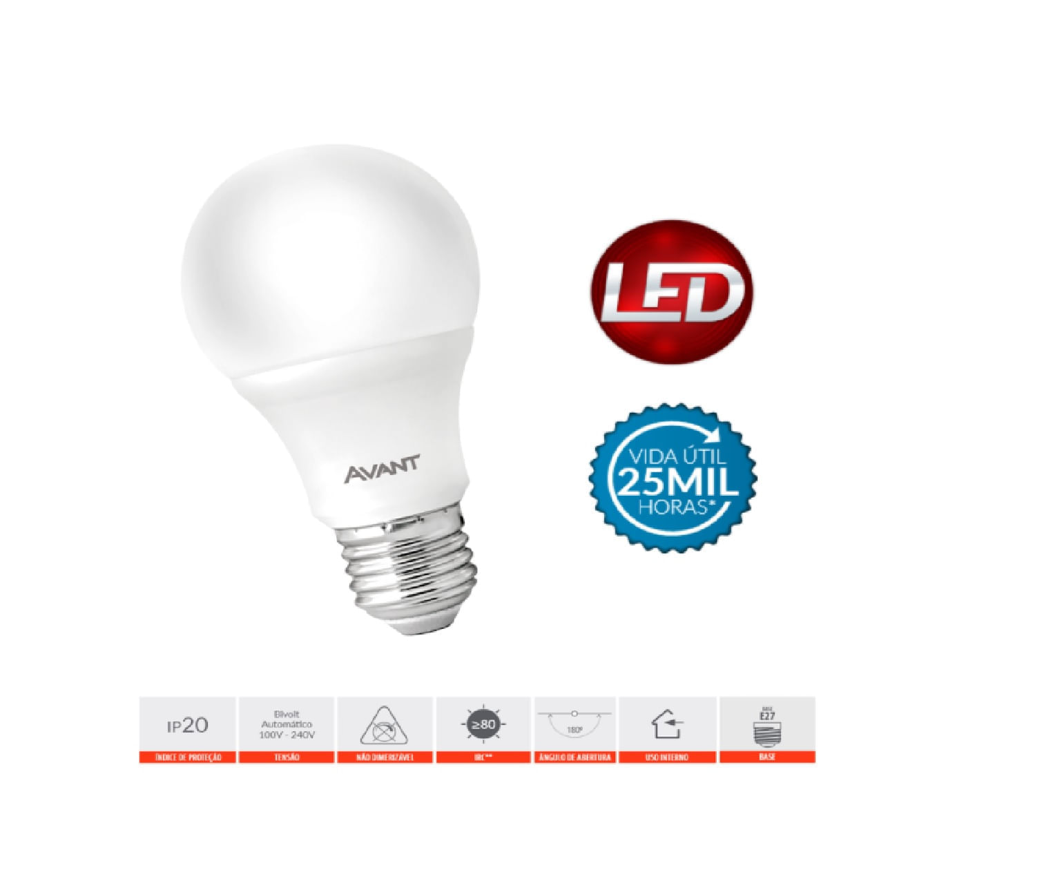 Lampada led pera 9w 6500k br bivolt