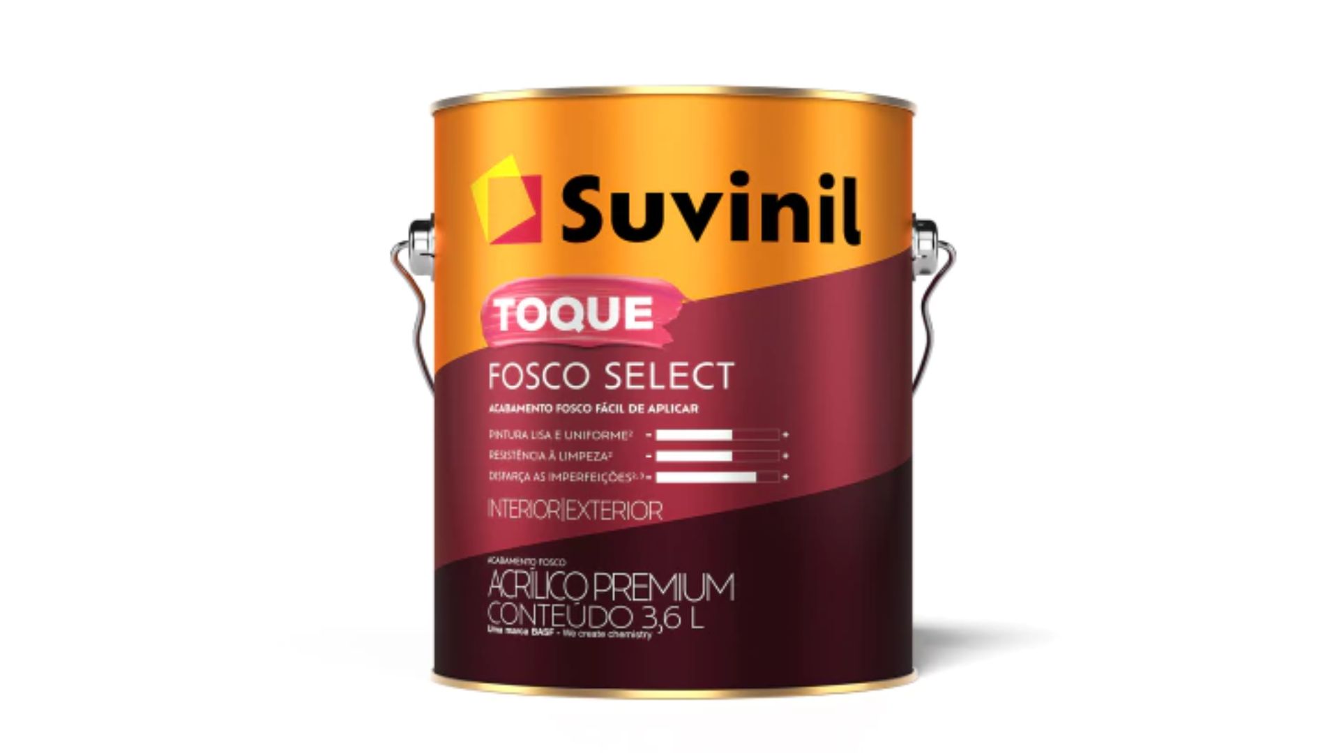Tinta Acrílica Toque Fosco Select Branco Neve 900ml - Suvinil